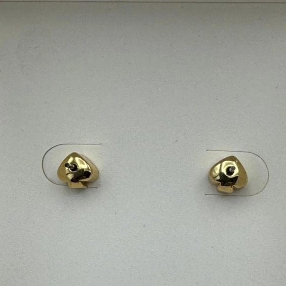 KATE SPADE Square Solitaire Crystals Gold-Tone Metal Hardware Earrings Boxed NWT - Picture 5 of 6